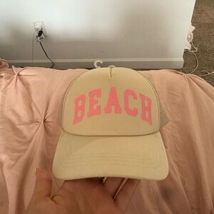 Z Supply Cream and Pink Beach Hat